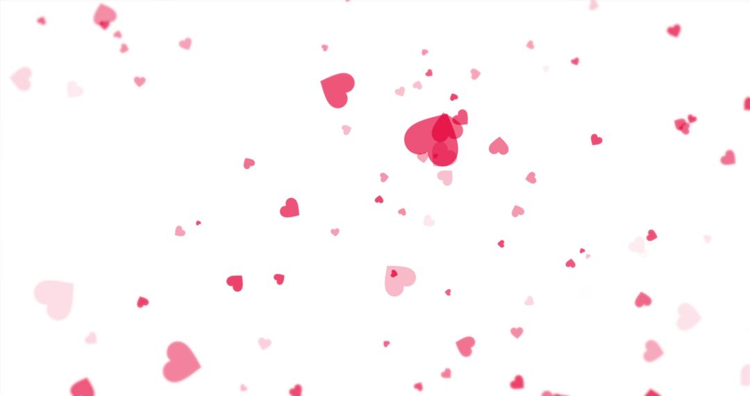 Floating Pink Hearts on Pristine White Background