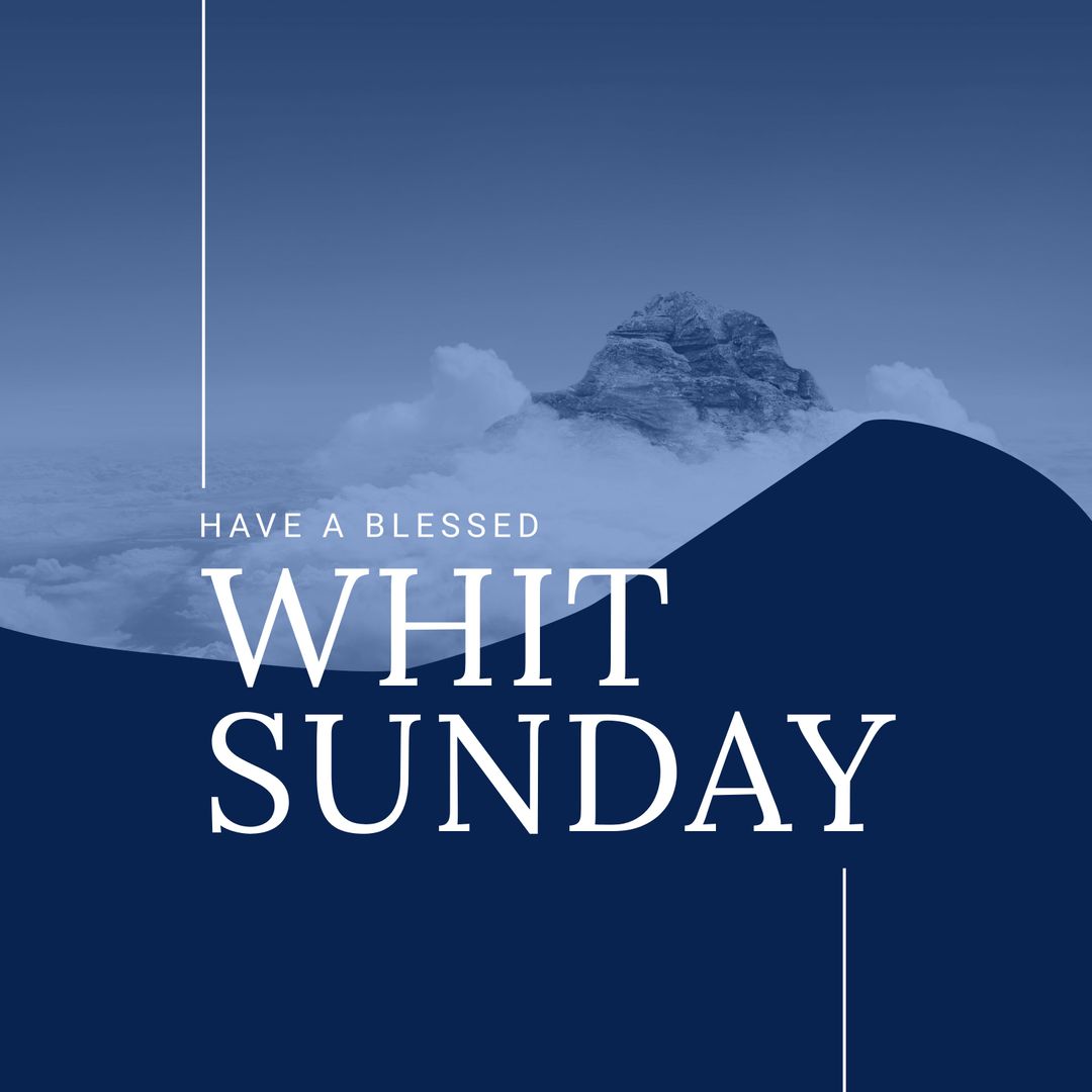 Whit Sunday Greeting with Mountain in Clouds
