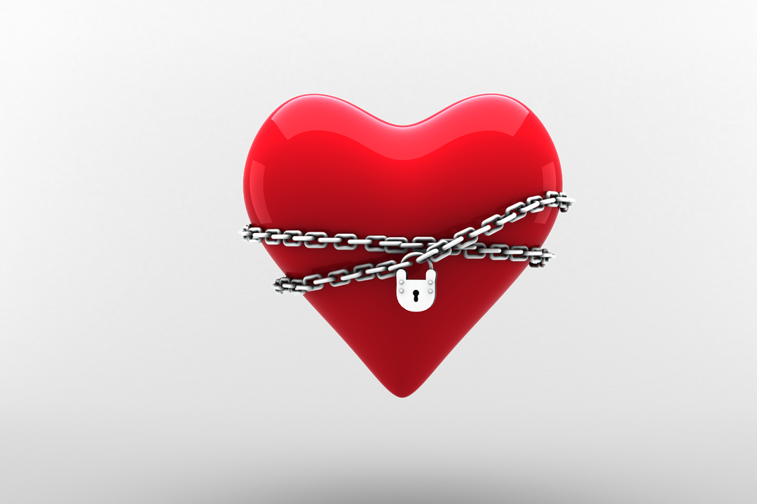 Transparent Heart with Chain and Padlock, Protection and Love Concept - Download Free Stock Images Pikwizard.com