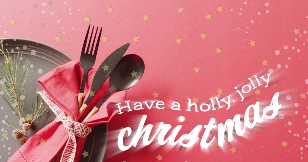 Festive Christmas Place Setting with Jolly Greeting