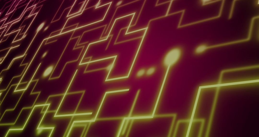 Futuristic Glowing Circuit Board Pattern with Neon Lights