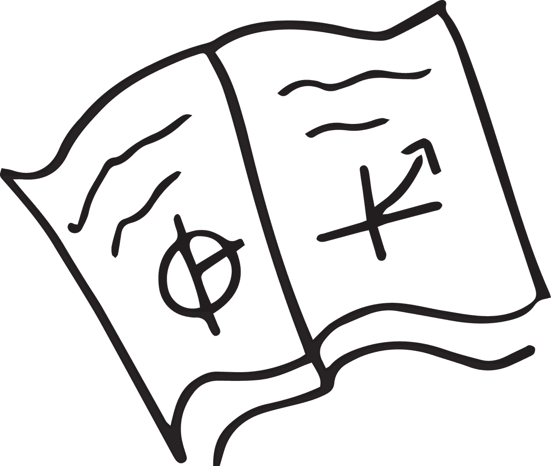 Transparent Illustration of Book Icon on Transparent Background