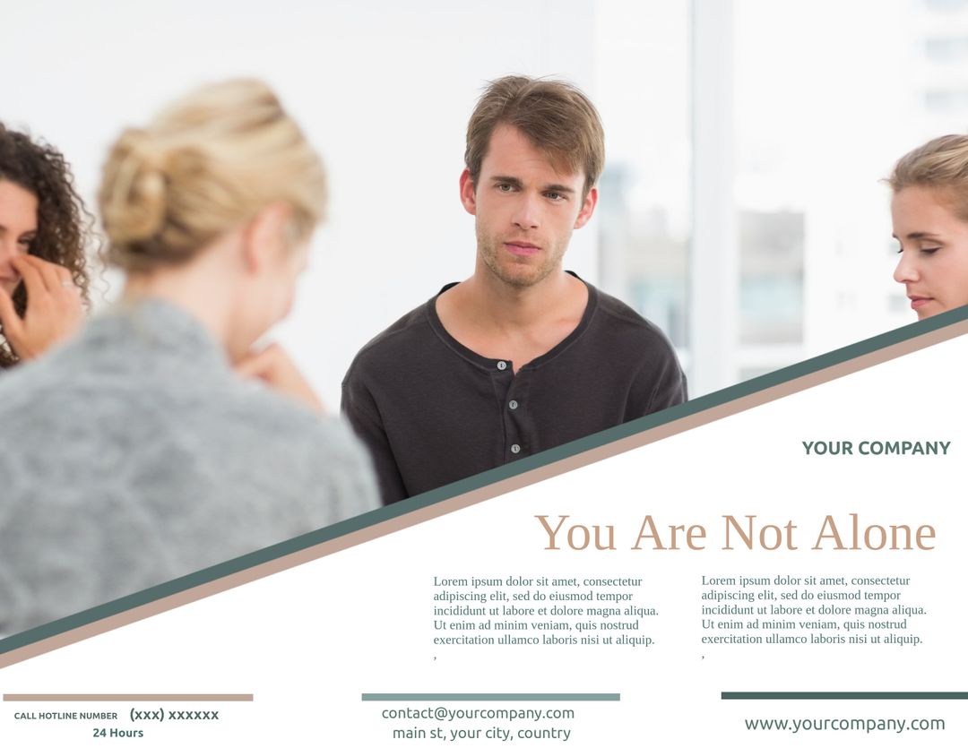 Concerned Young Man Attentive in Support Group
