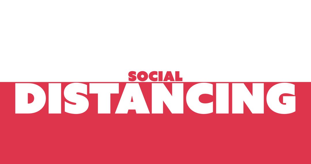 Bold Social Distancing Text Design Red and White