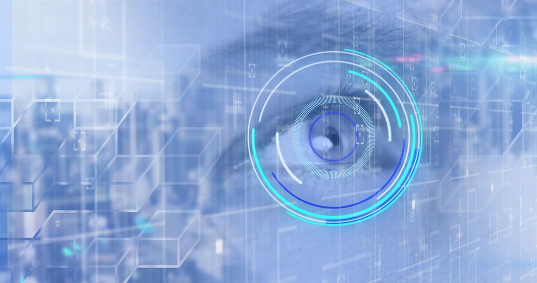 Futuristic Eye Scan with Digital Data Interface