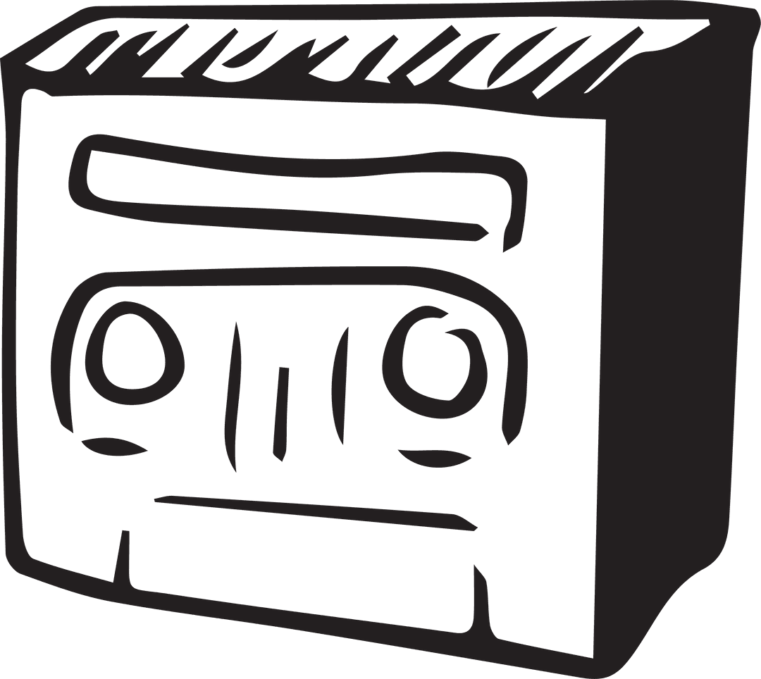 Hand Drawn Tape Recorder Icon on Transparent Background
