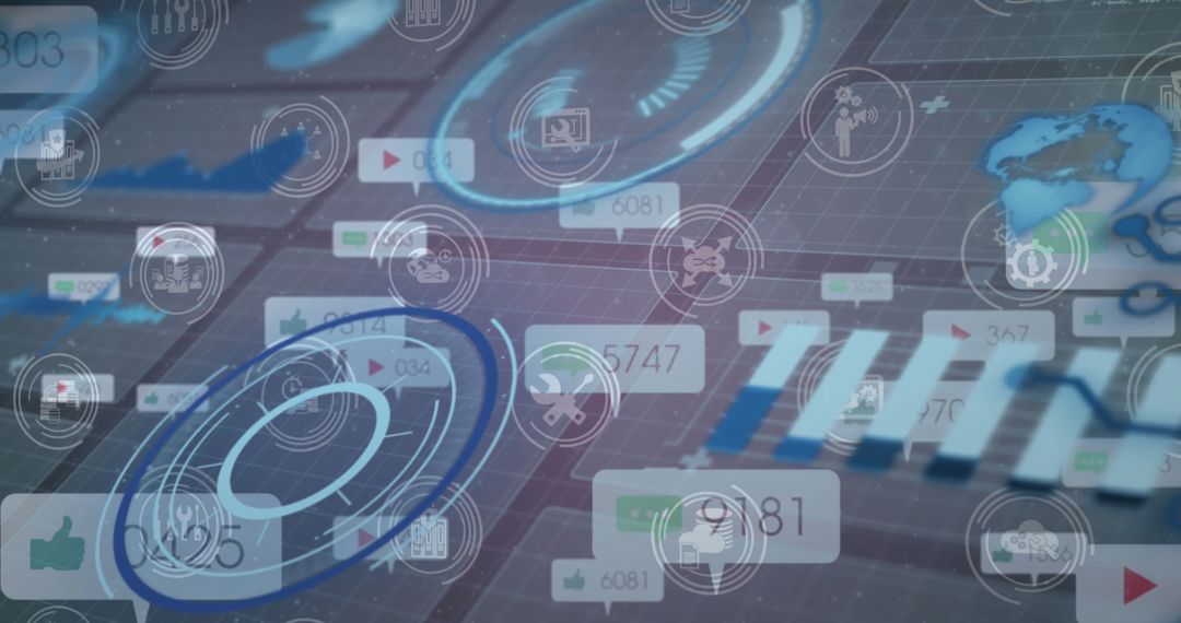 Futuristic Data Processing over Virtual Media Icons