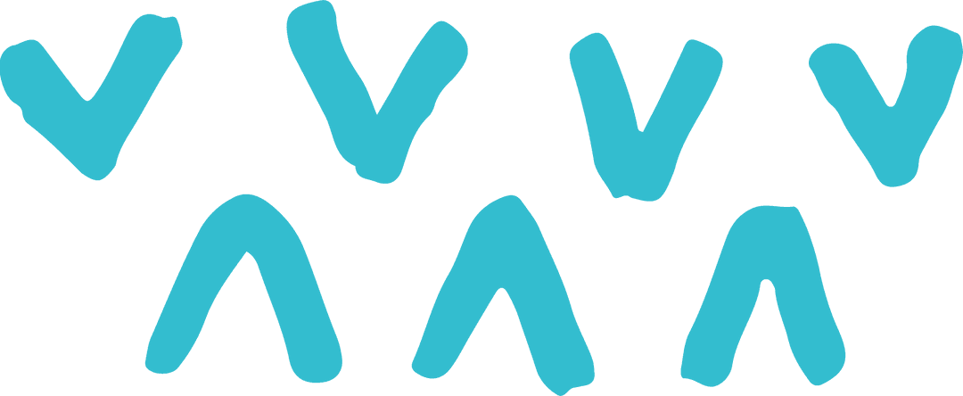 Abstract Turquoise Chevrons on Transparent Background