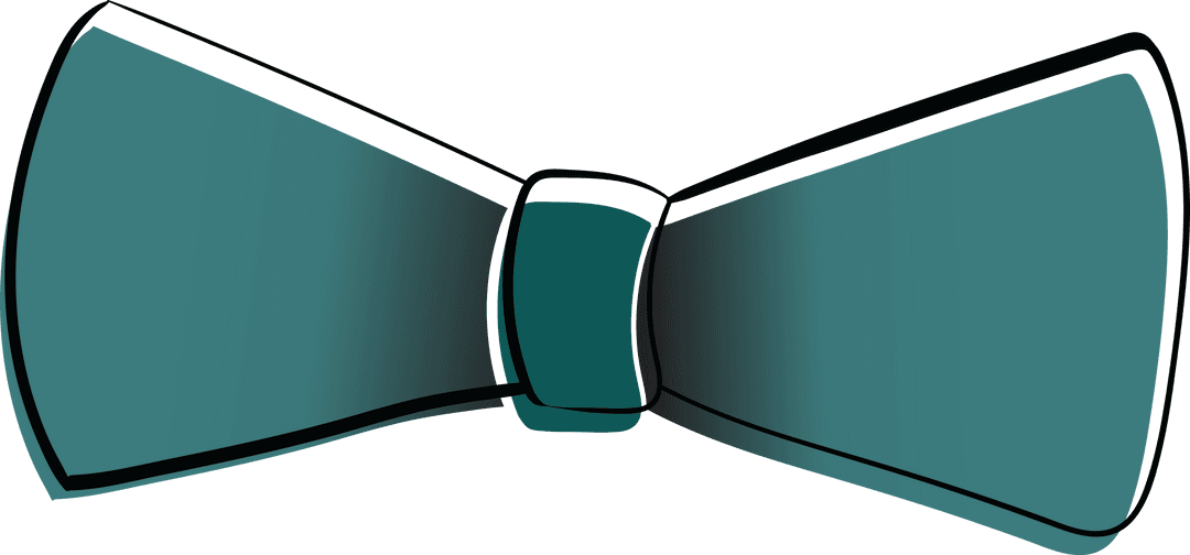 Green Bow Tie Illustration on Transparent Background