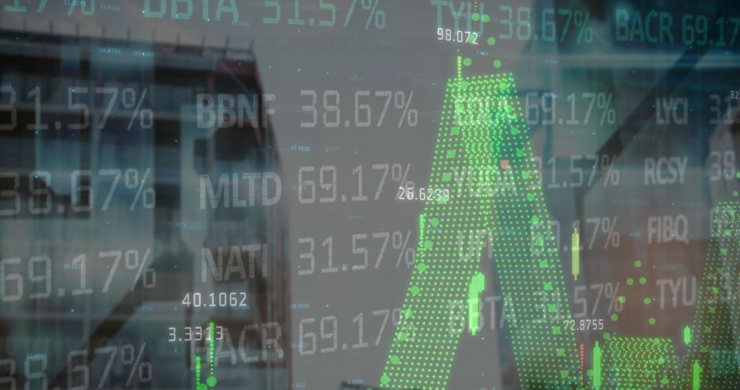 Abstract Digital Data Economy Concept with Financial Overlay