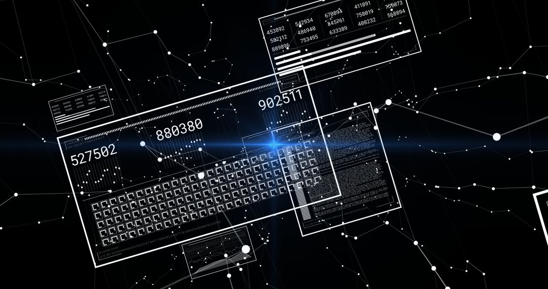 Futuristic Digital Data Interface Displaying Network Connections