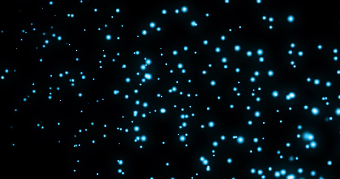 Glowing Dots of Blue Light on Black Abstract Background