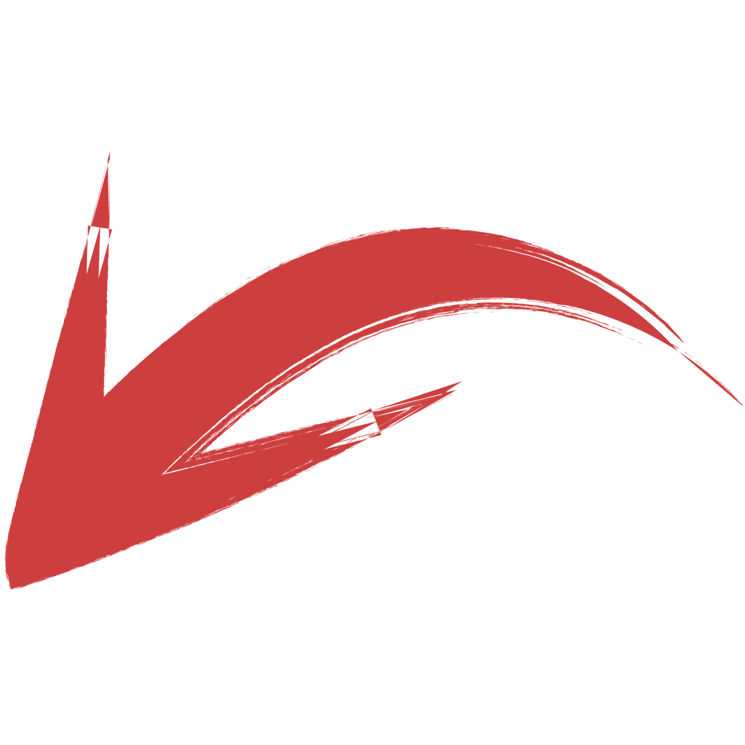 Red Paintbrush Arrow on Transparent Background for Directional Design