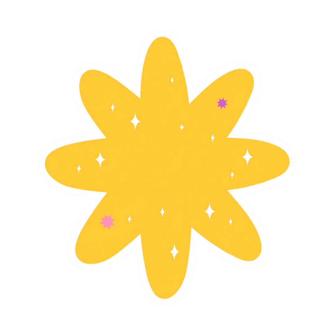 Geometric Yellow Starburst with Transparent Background