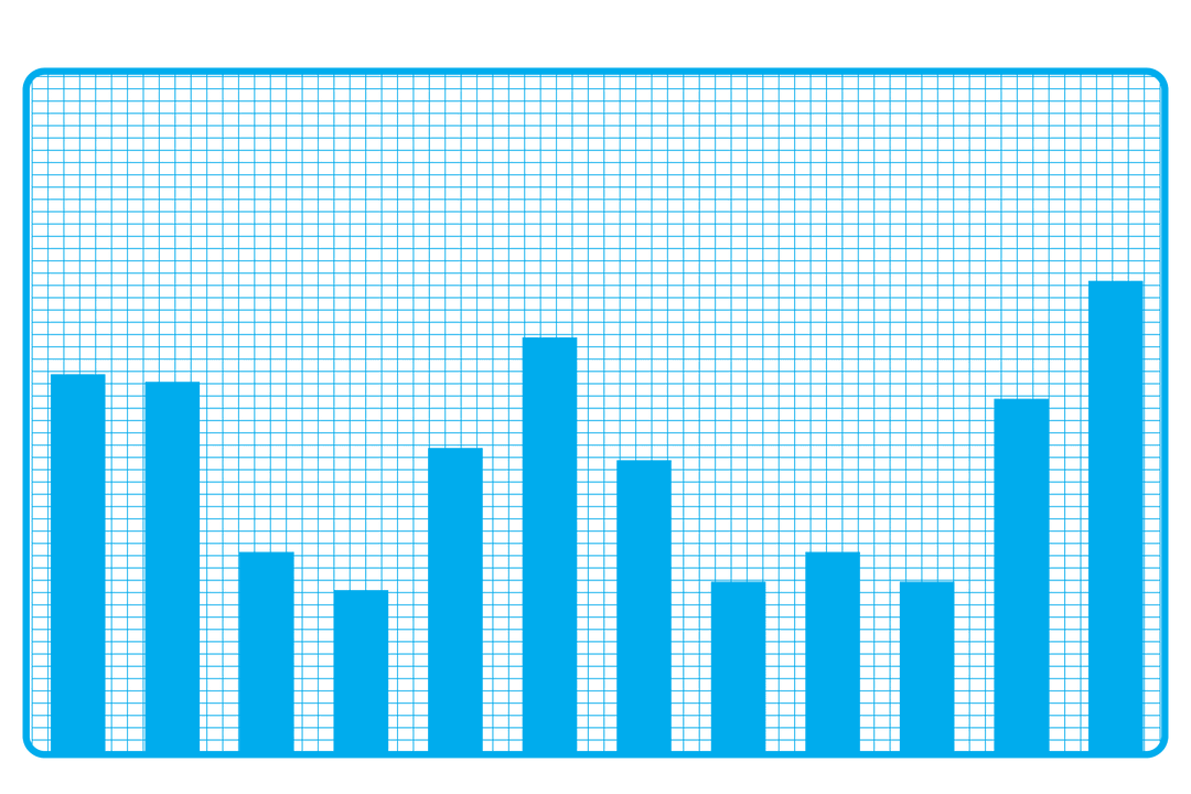 Transparent Blue Bar Graph Illustration on Transparent Dotted Background