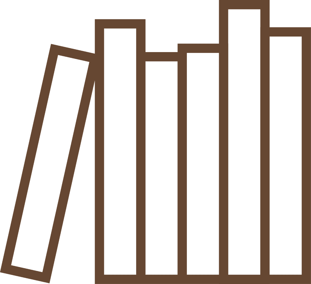 Outlined Books on Transparent Background