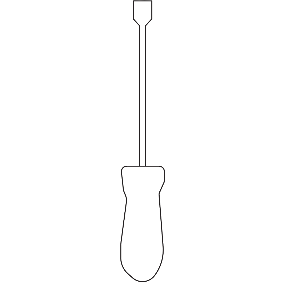 Screwdriver Outline Transparent Illustration for Tools and Repairs
