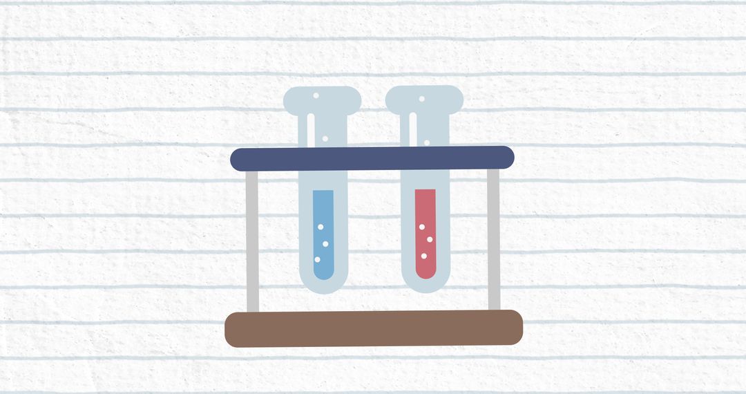 Chemistry Test Tubes on Lined Notebook Background