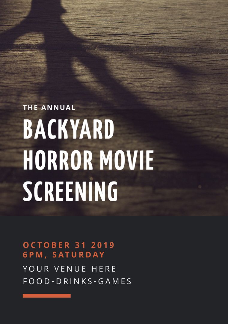 Eerie Shadow for Backyard Horror Movie Screening Event Poster - Download Free Stock Templates Pikwizard.com