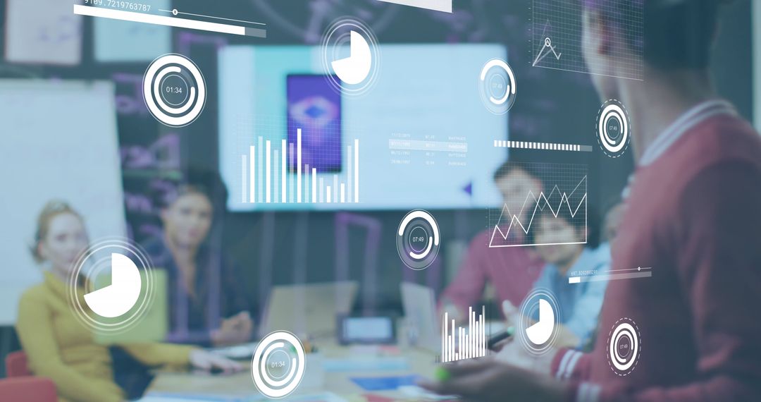 Holographic Data Interface in Busy Office Meeting