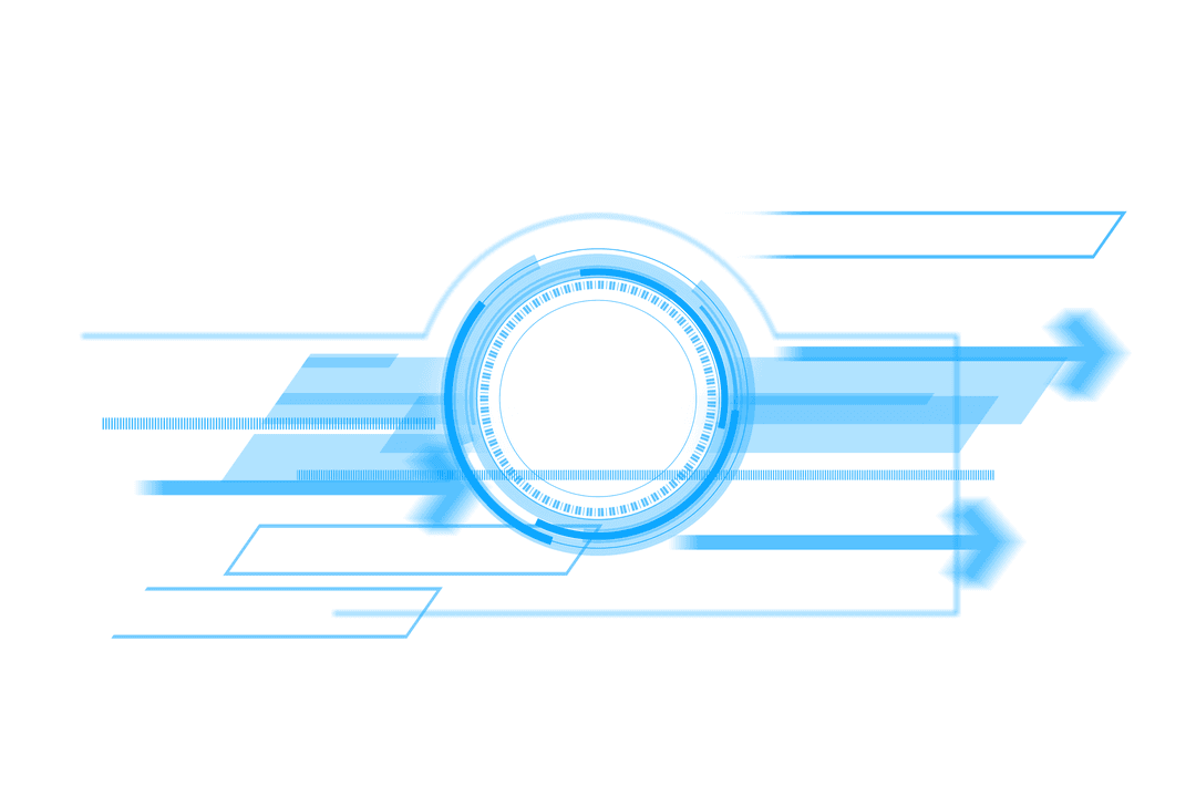 Digital interface with copy space on transparent background