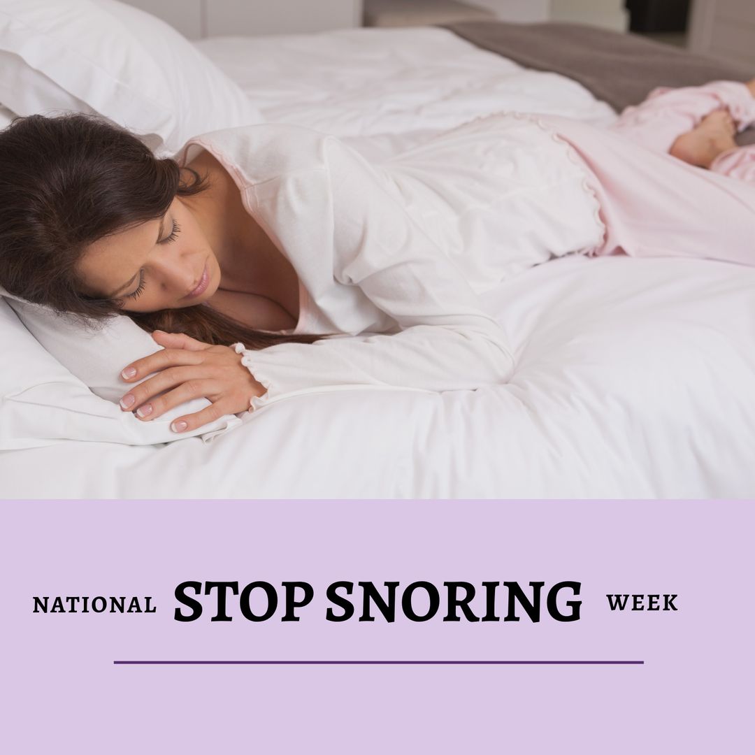 Woman Sleeping Peacefully Promoting Stop Snoring Week