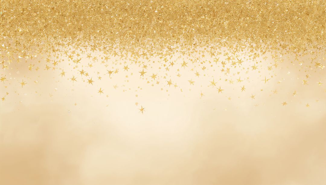 Golden Star Confetti Cascading Over Warm Beige Gradient Background for Luxury Design