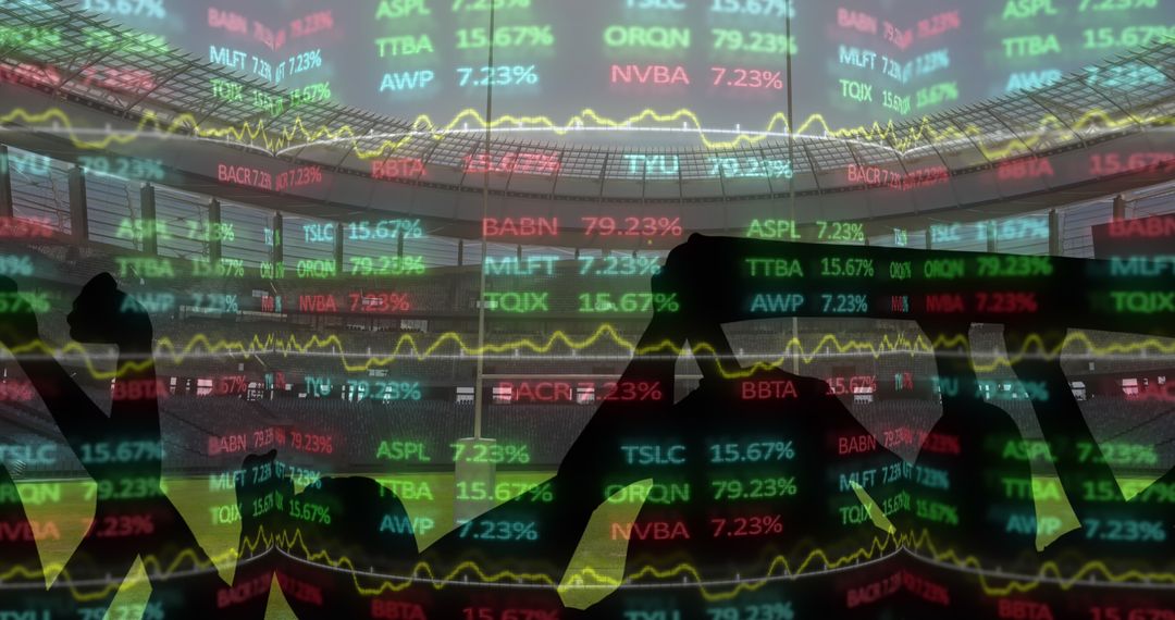 Stadium Scene Blended with Dynamic Stock Market Data