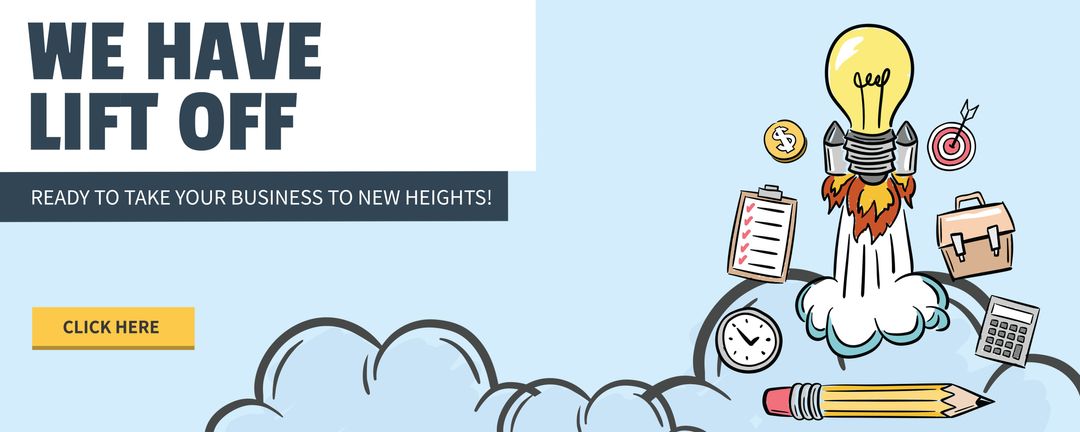 Rocketing Lightbulb Illustration Symbolizing Innovation and Growth