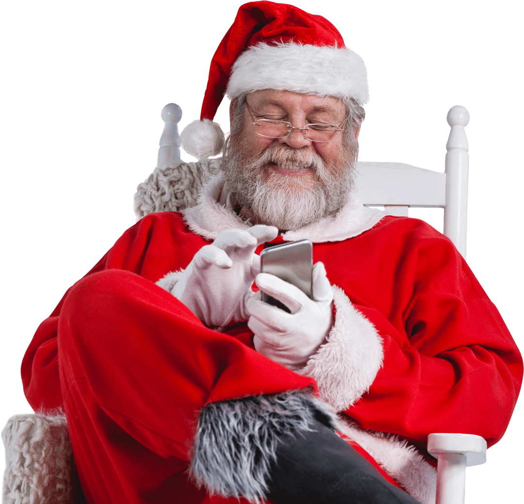 Transparent Santa Claus Messaging on Mobile Phone