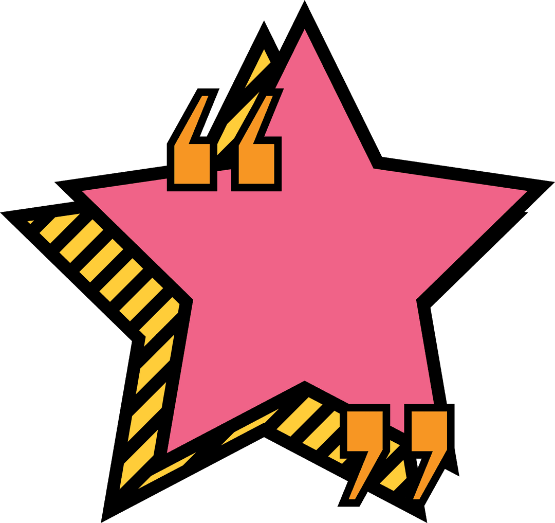 Colorful Star with Quotation Design on Transparent Background