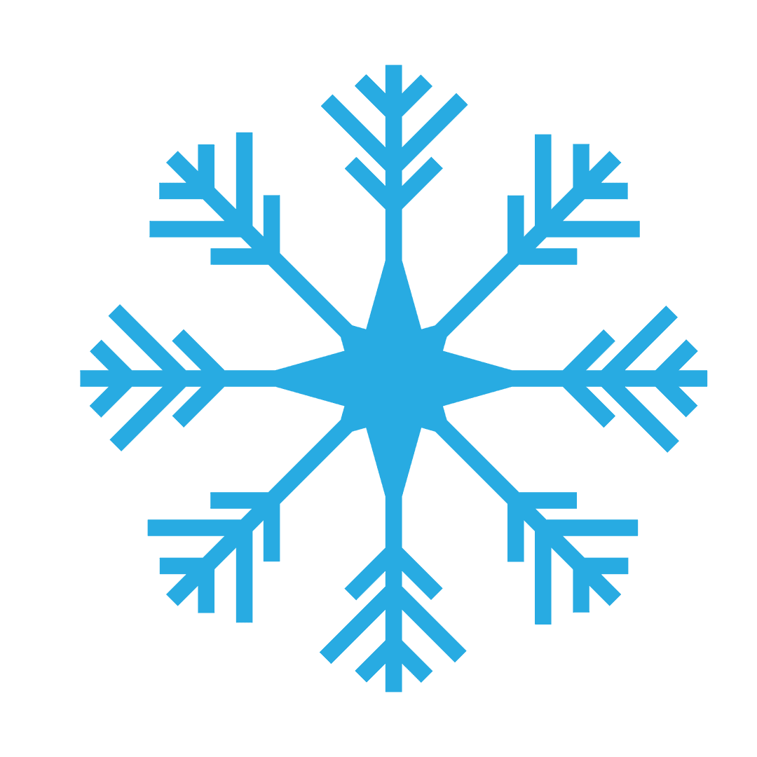 Detailed Transparent Blue Snowflake Design Winter Symbol