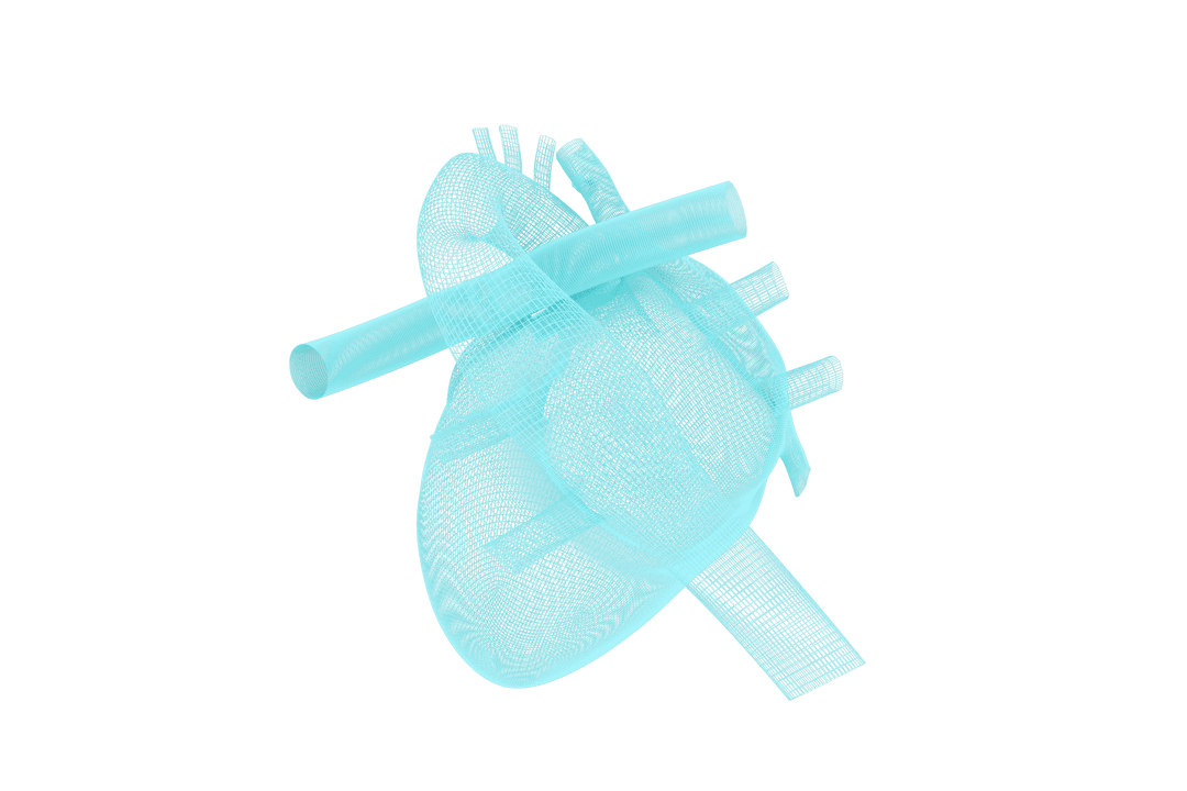Transparent Blue Heart Illustration on Transparent Background