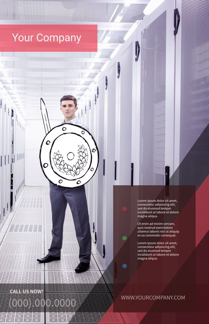 IT Professional Knighting Server Room for Security Marketing