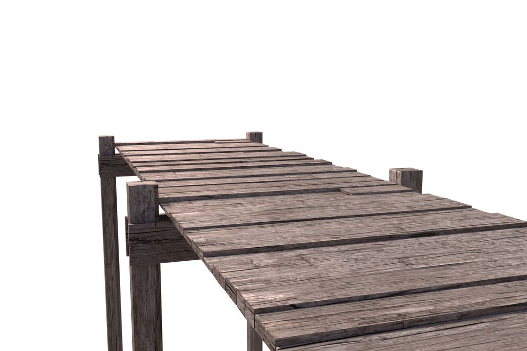 Transparent Wooden Pier Close-Up View Outdoors
