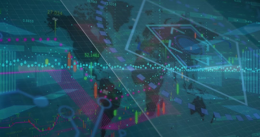 Global Financial Data and Technology Visualization Concept