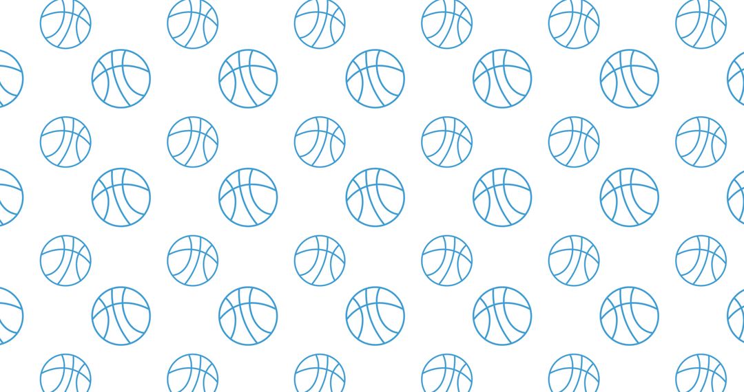 Seamless Pattern of Basketball Sport Icons on White Background