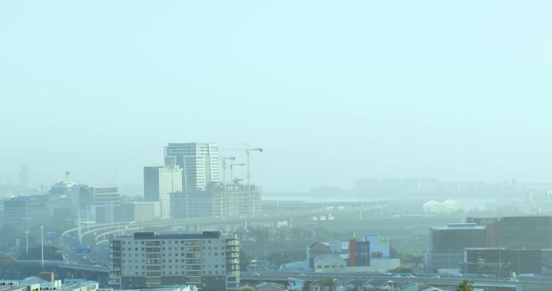 Cityscape with Digital Overlay of Security Icons and Technology Concept