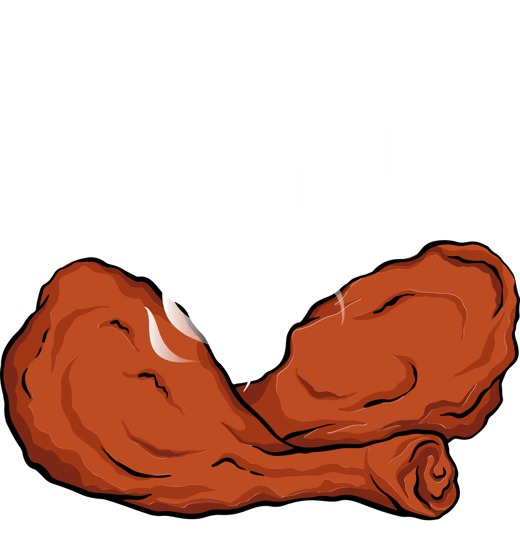 Steaming Chicken Drumstick and Thigh Illustration on Transparent Background