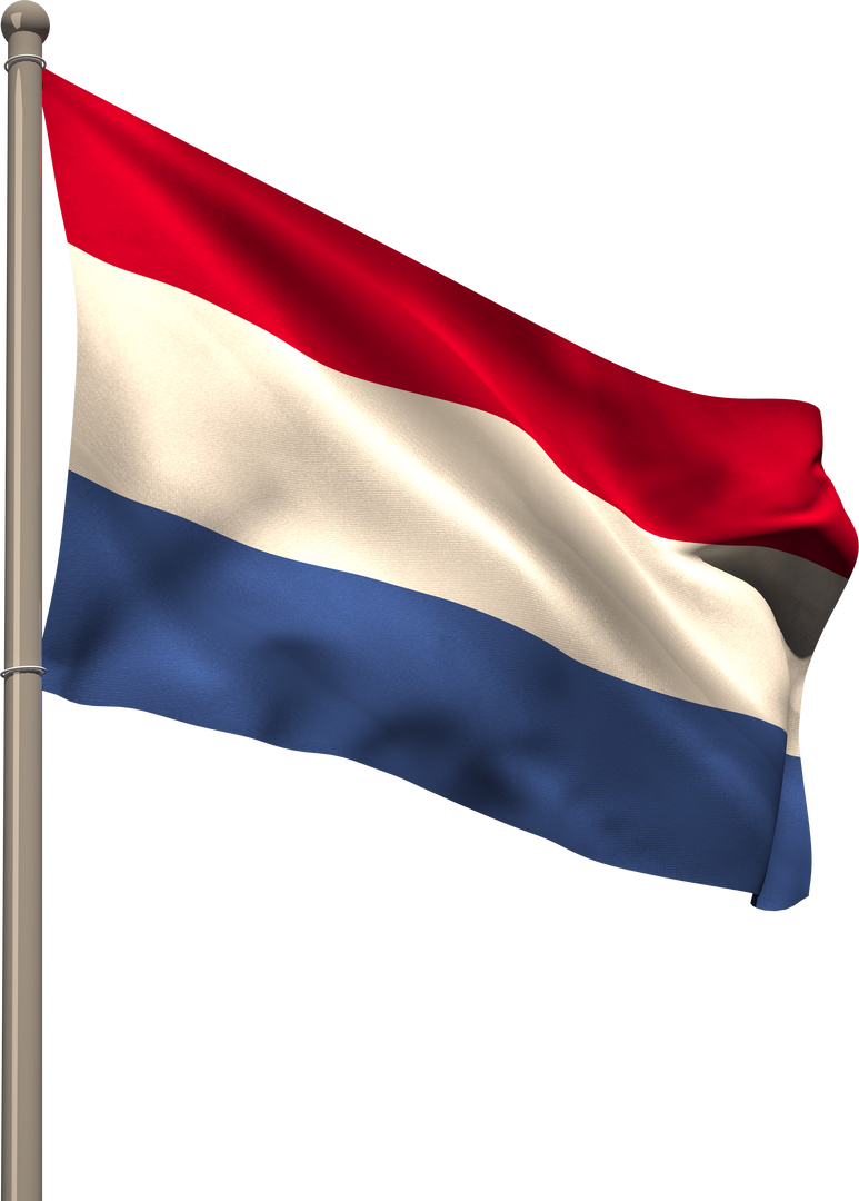 Transparent Netherlands Flag Waving on Metal Flagpole - Download Free Stock Images Pikwizard.com