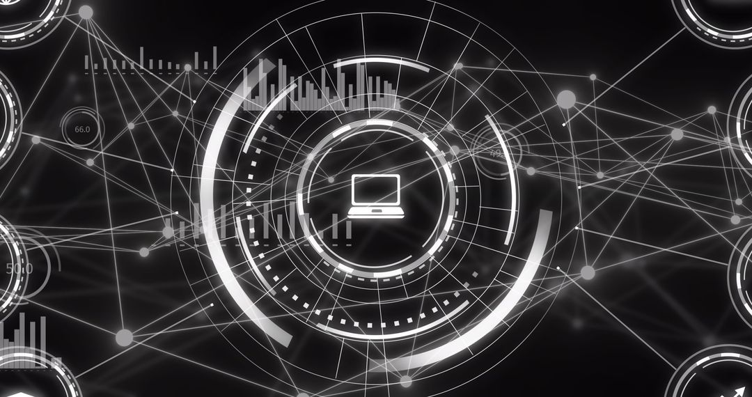 Futuristic Digital Network with Abstract Connections