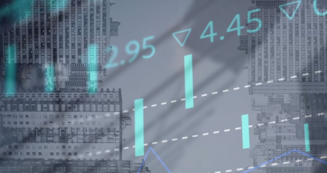 Stock Market Data Visualization with Urban Backdrop