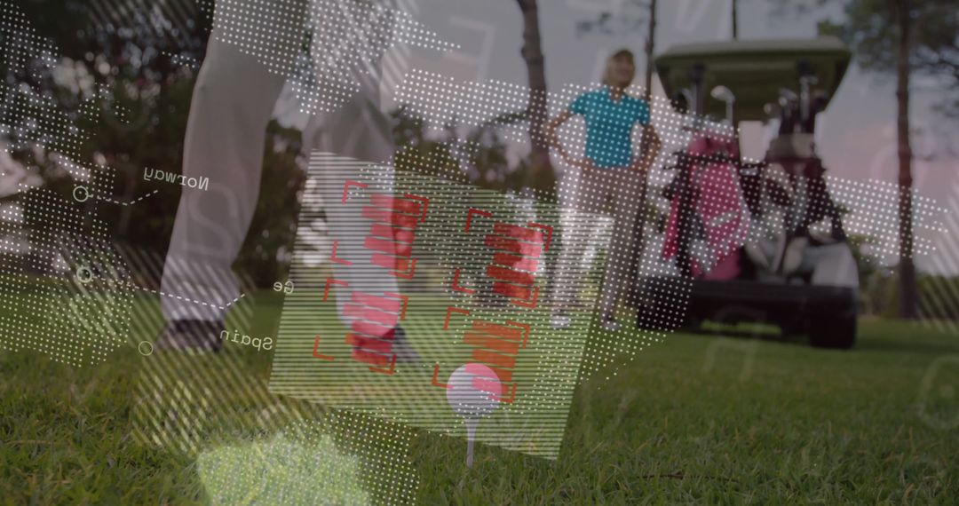 Preparing to Hit Golf Ball on Lush Fairway Background