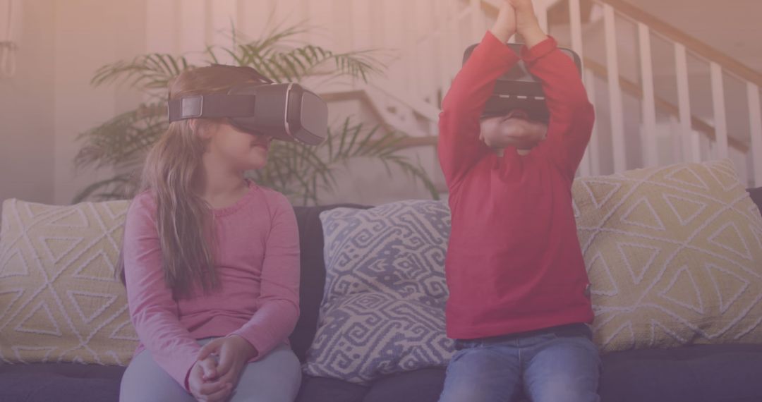 Joyful Siblings Exploring Virtual Reality at Home