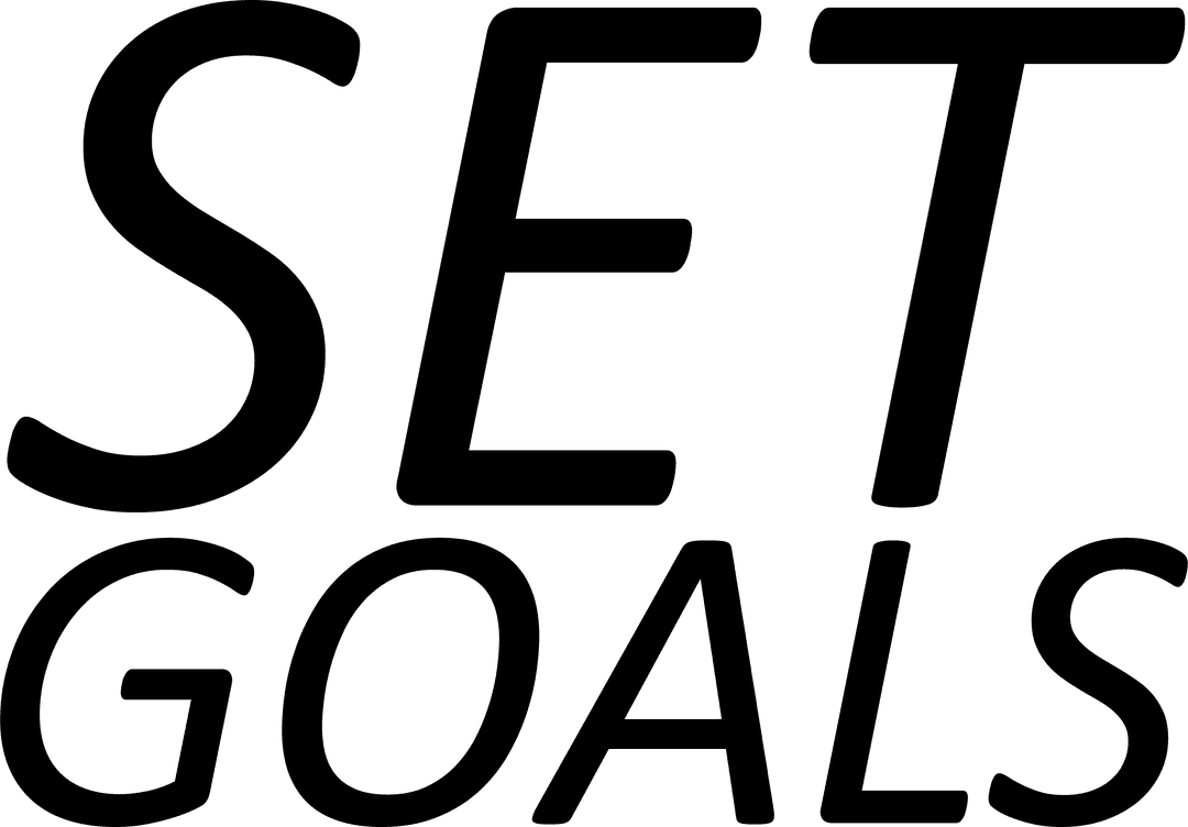 Set Goals Text Illustration on Transparent Background