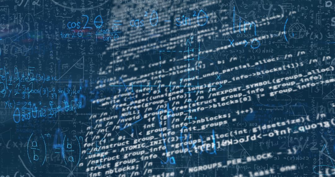 Digital Data Flow with Mathematical Equations and Code - Free Images, Stock Photos and Pictures on Pikwizard.com