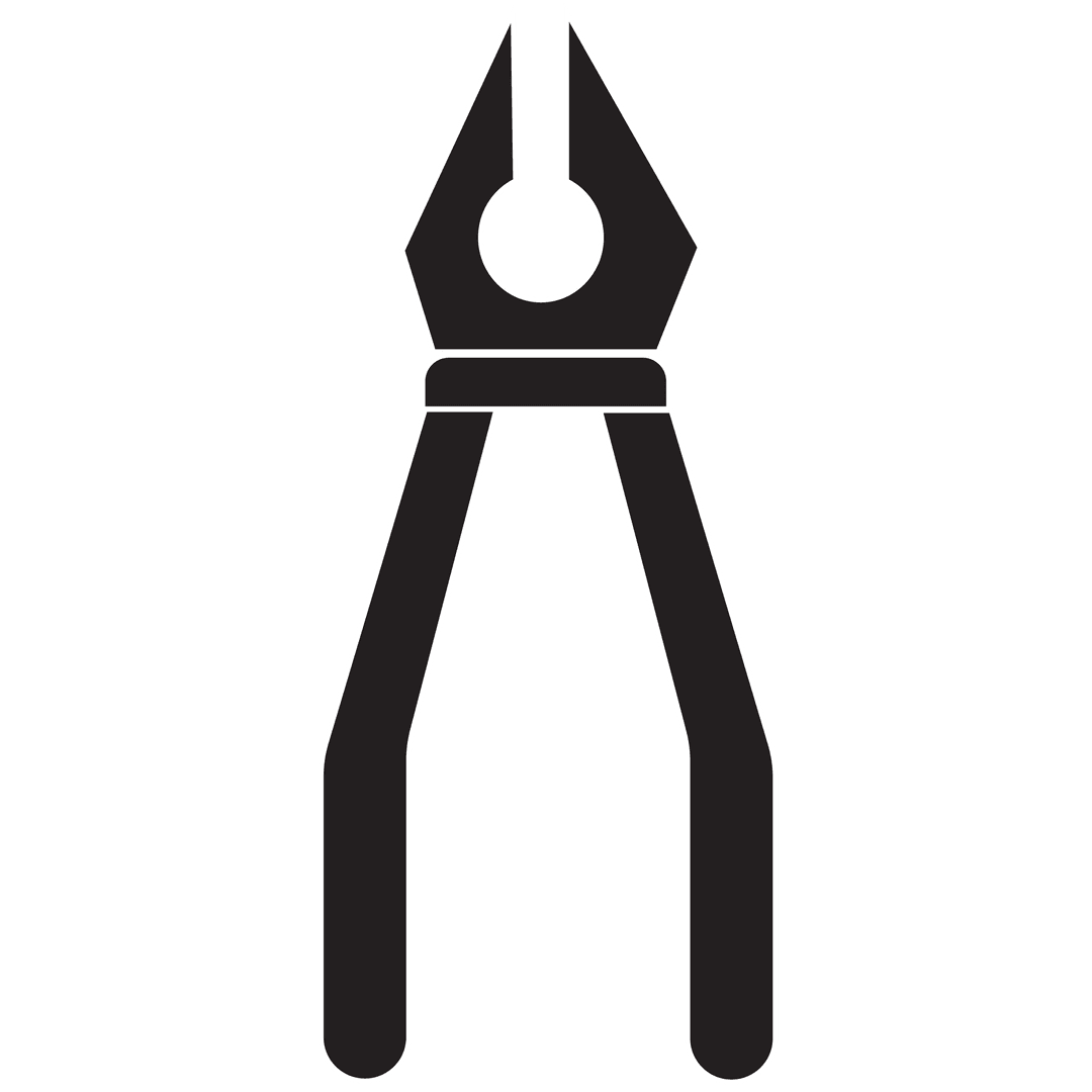 Abstract Pliers Silhouette on Transparent Background