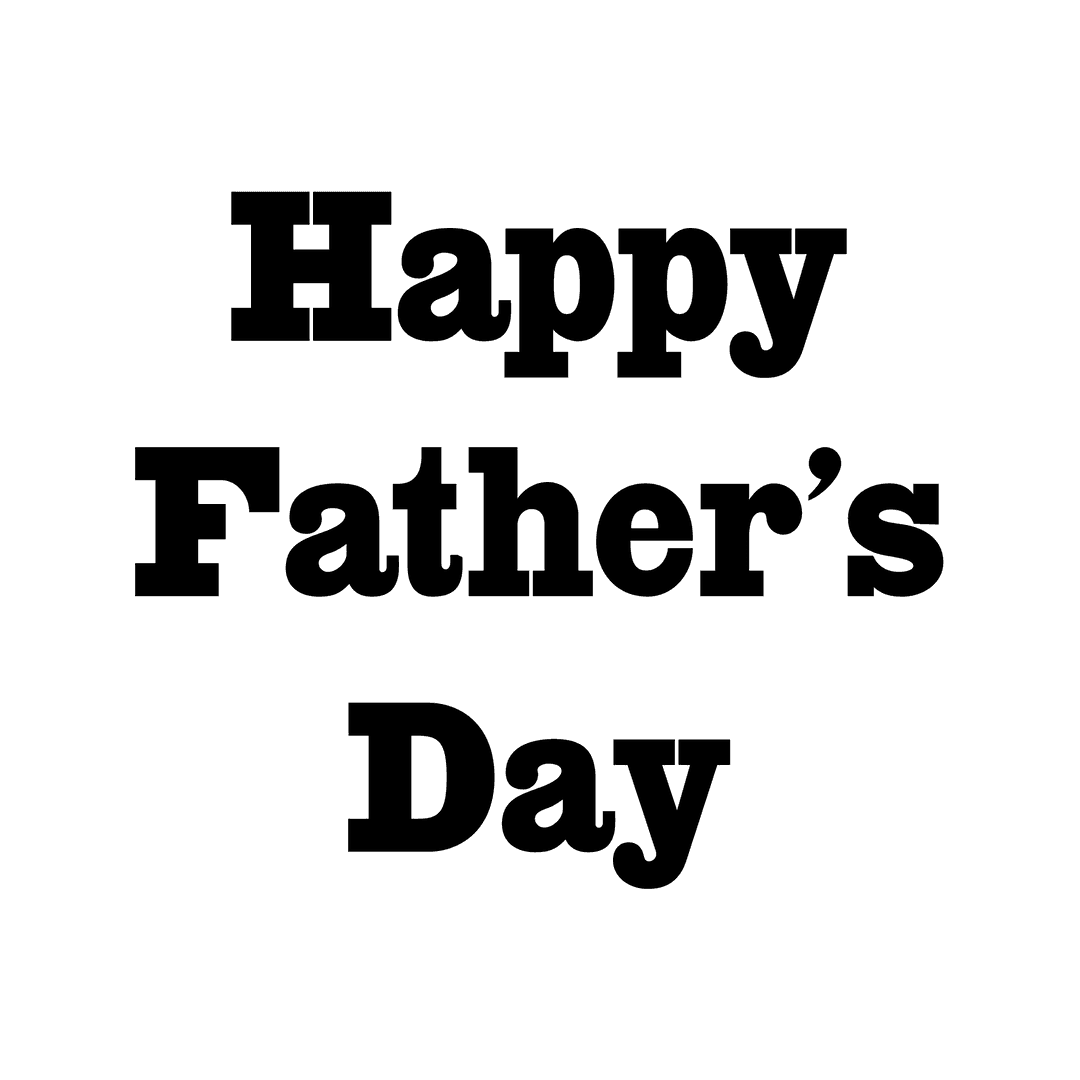 Happy Father's Day Text Transparent Background Celebration