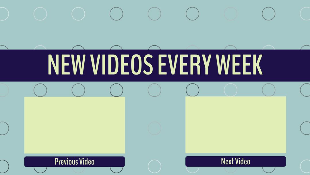 YouTube End Screen Template with New Videos Every Week Header - Download Free Stock Templates Pikwizard.com