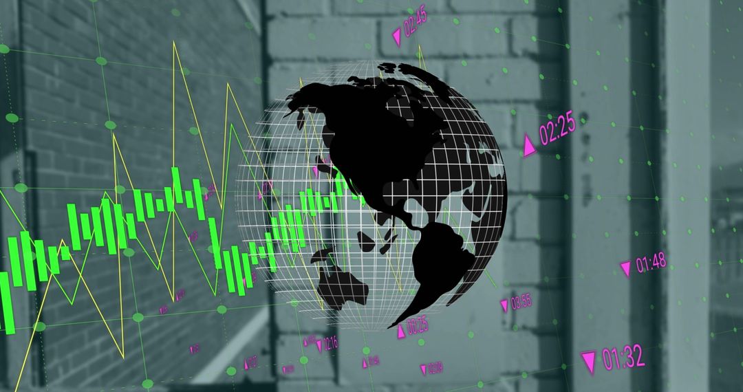 Global Finance Concept with Charts and Building Background